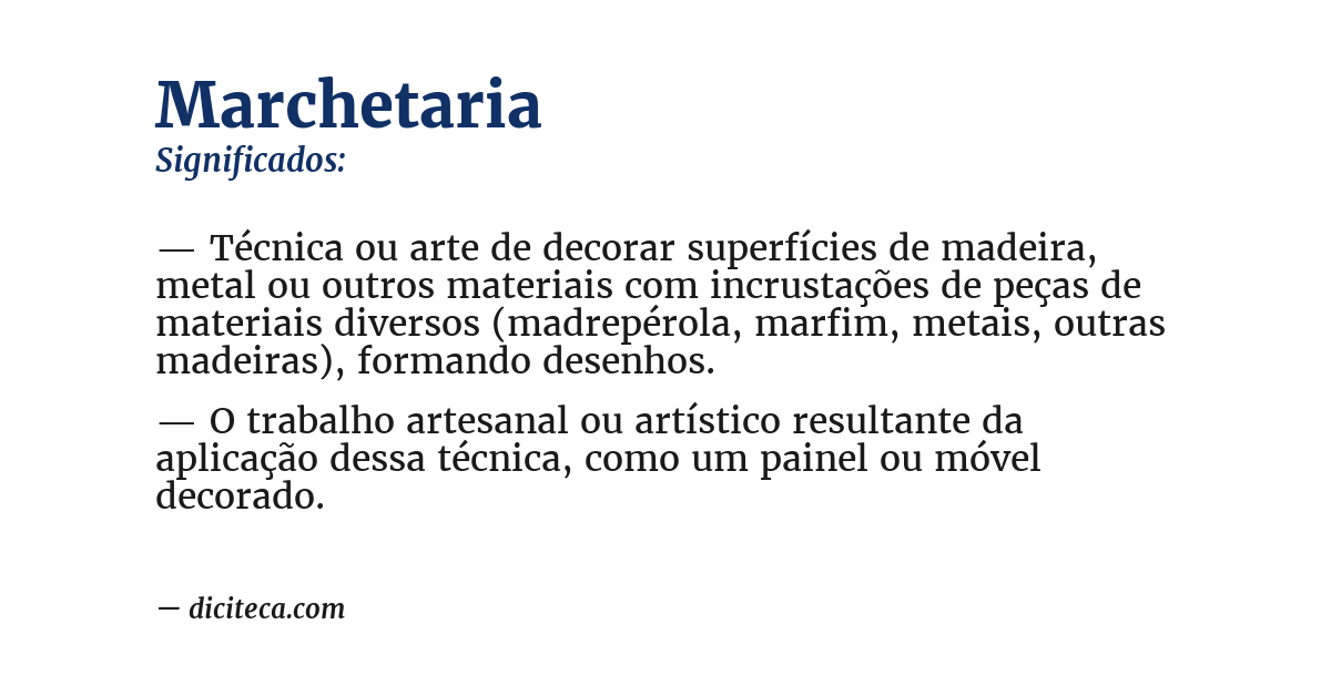 Significado de marchetaria