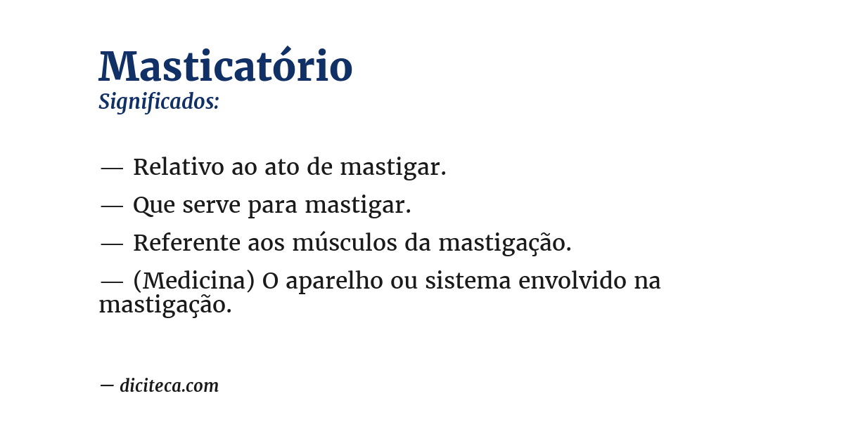 Significado de masticatório