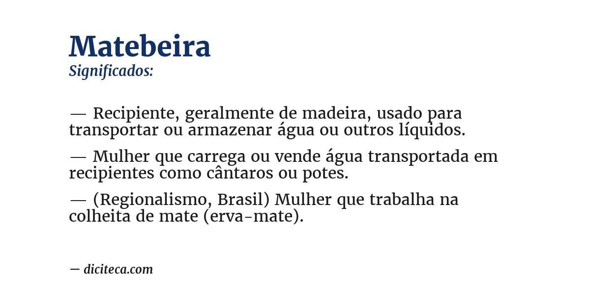 Significado de matebeira