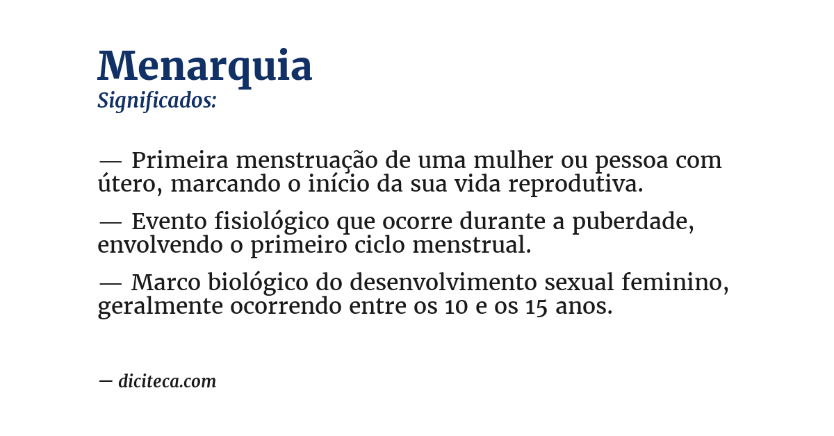 Significado de menarquia