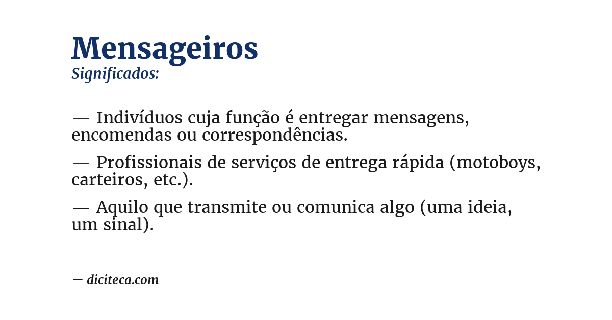 Significado de mensageiros