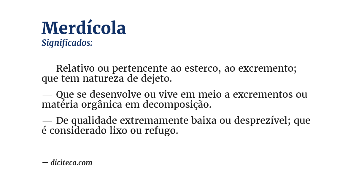 Significado de merdícola
