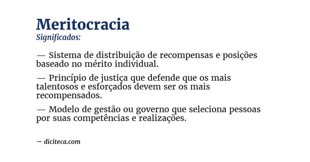 Significado de meritocracia