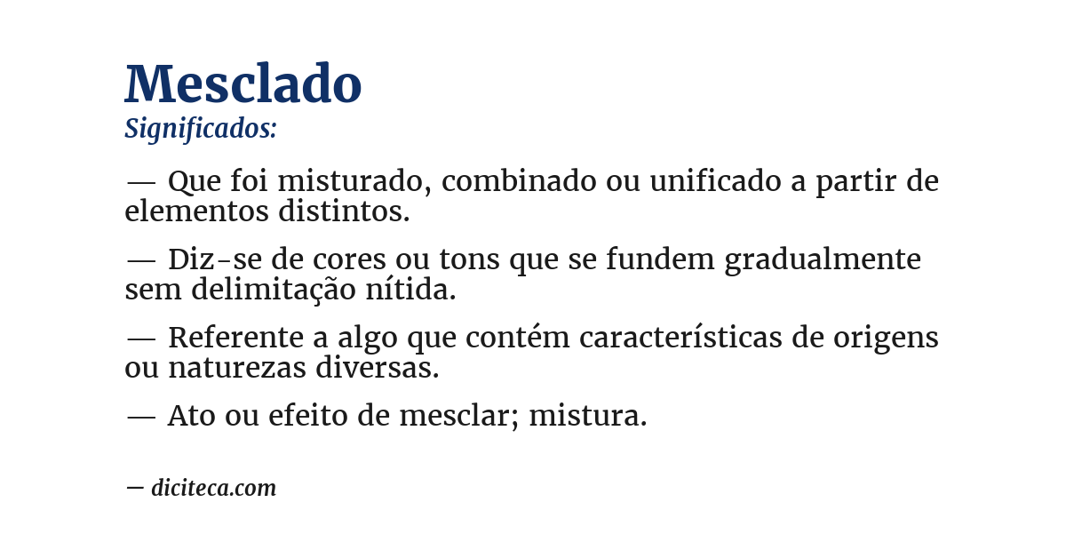 Significado de mesclado
