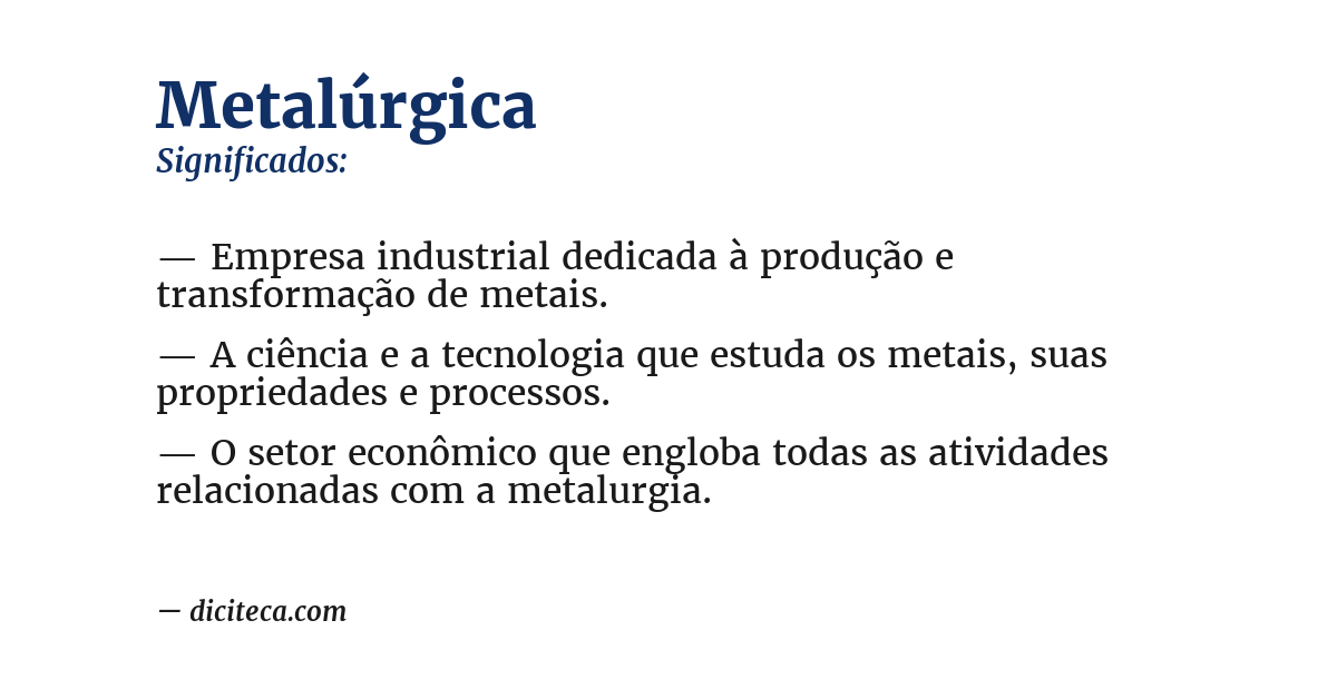 Significado de metalúrgica