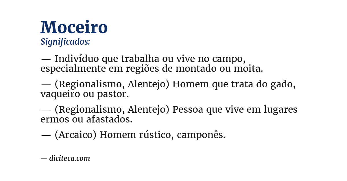 Significado de moceiro