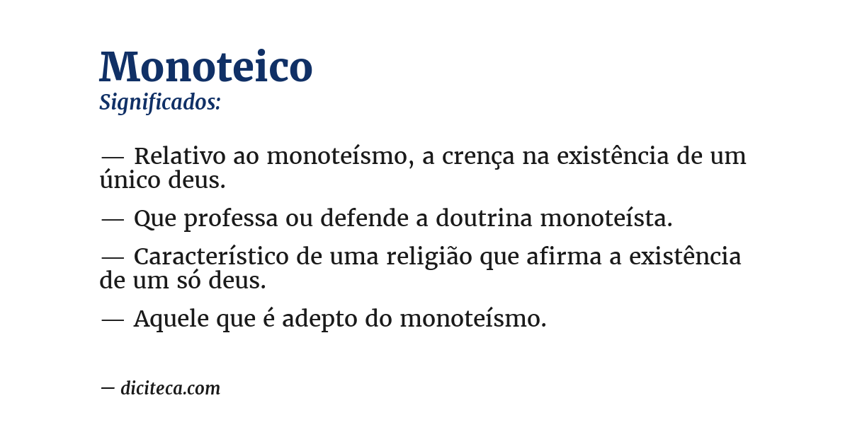 Significado de monoteico