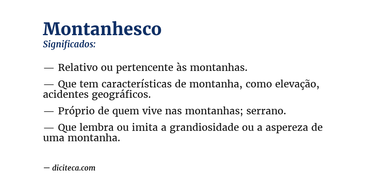 Significado de montanhesco