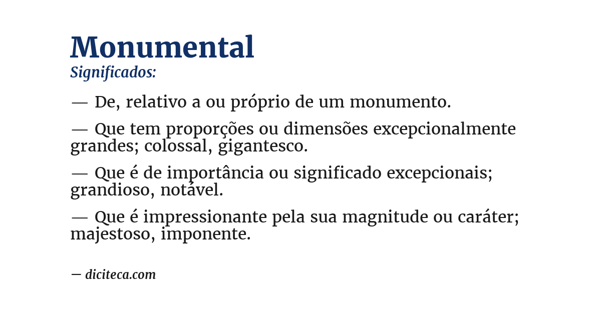 Significado de monumental