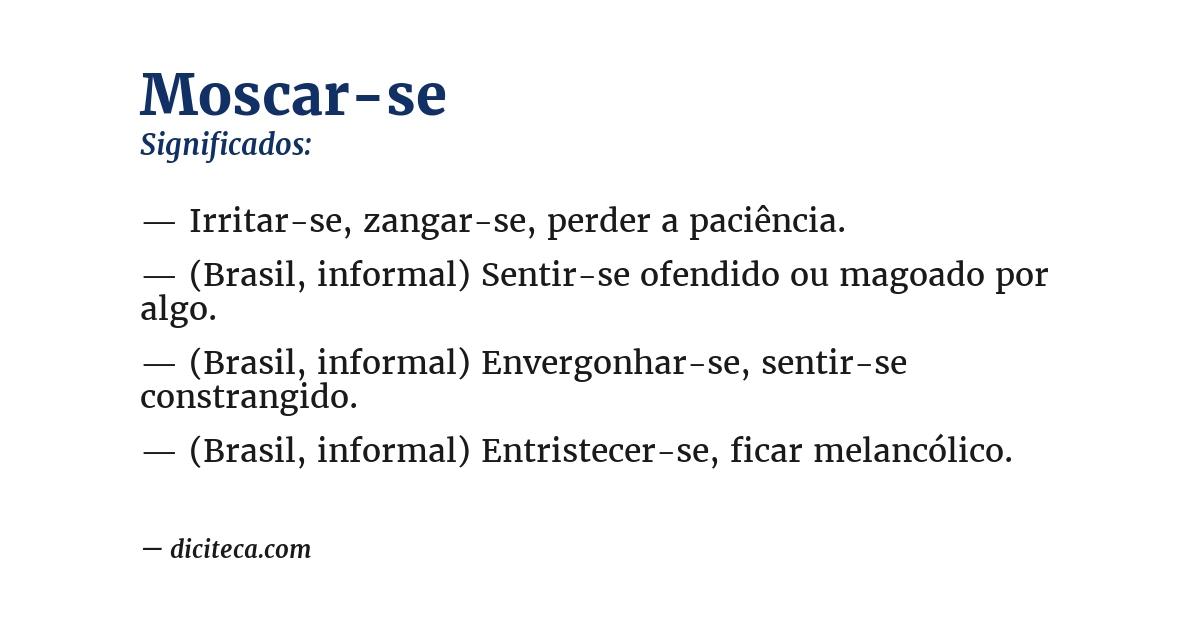 Significado de moscar-se