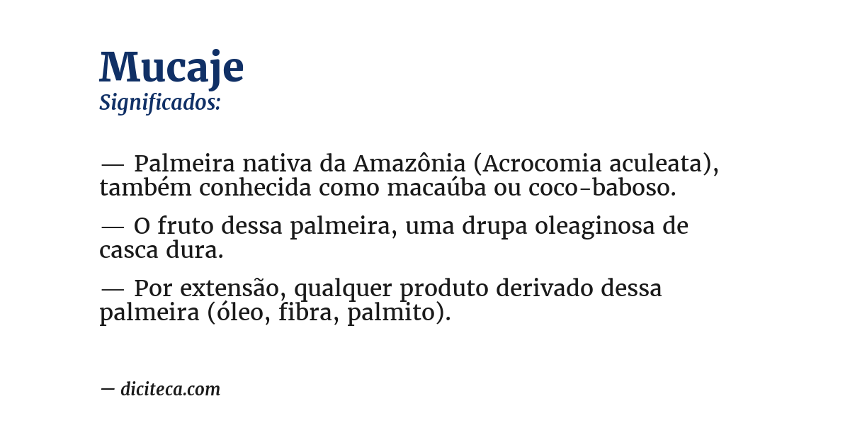 Significado de mucaje