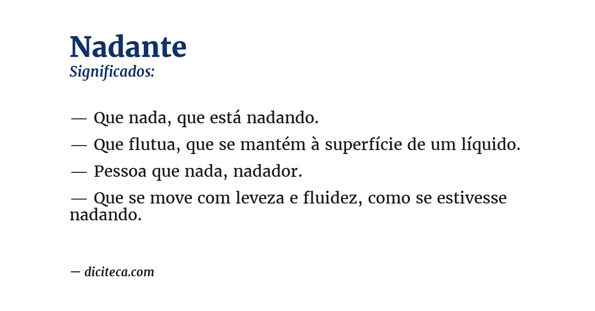 Significado de nadante