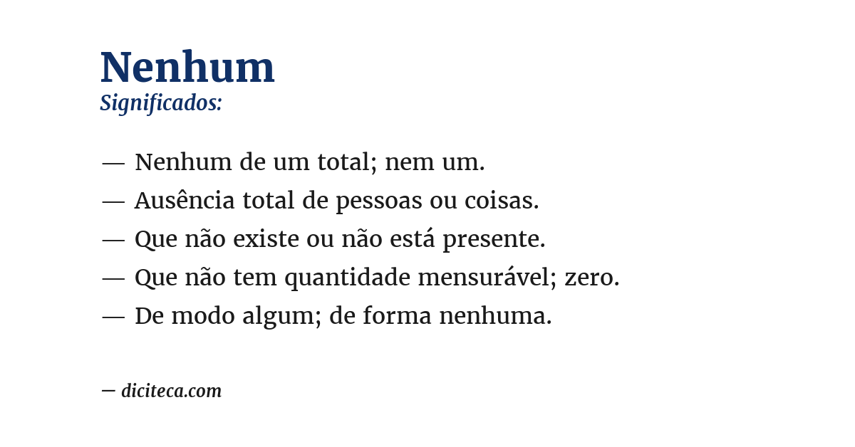 Significado de nenhum