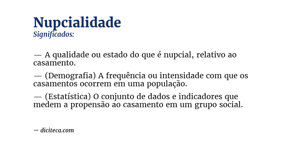 Significado de nupcialidade