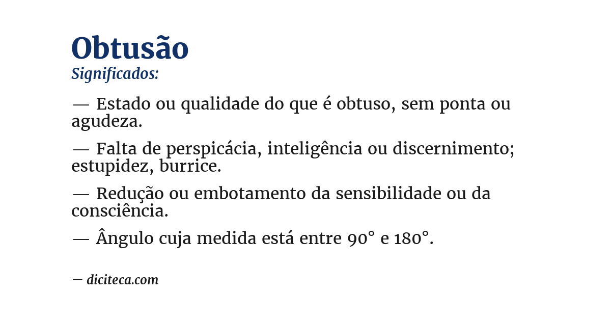 Significado de obtusão