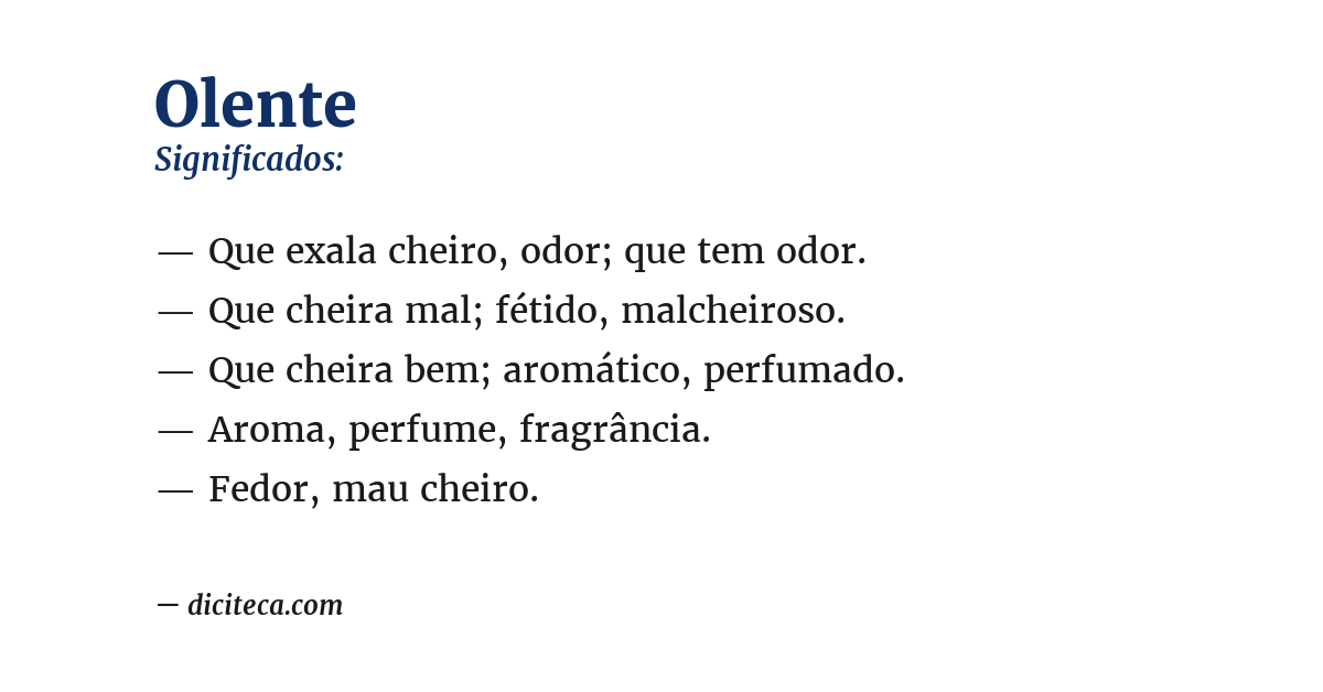 Significado de olente