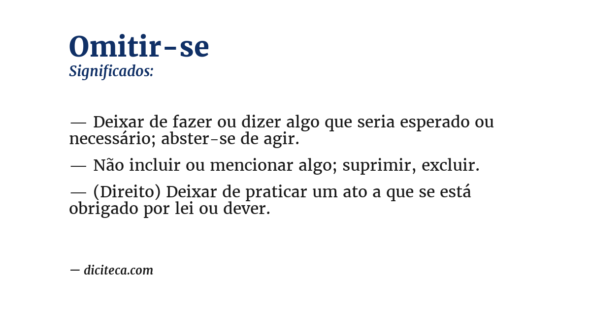 Significado de omitir-se