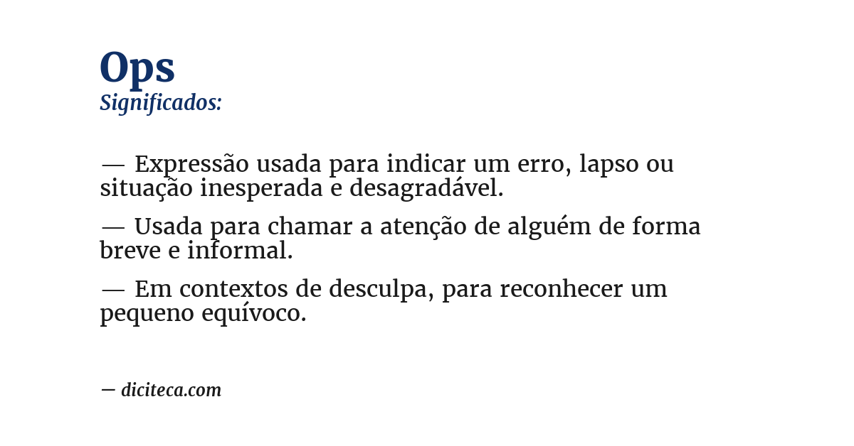 Significado de ops