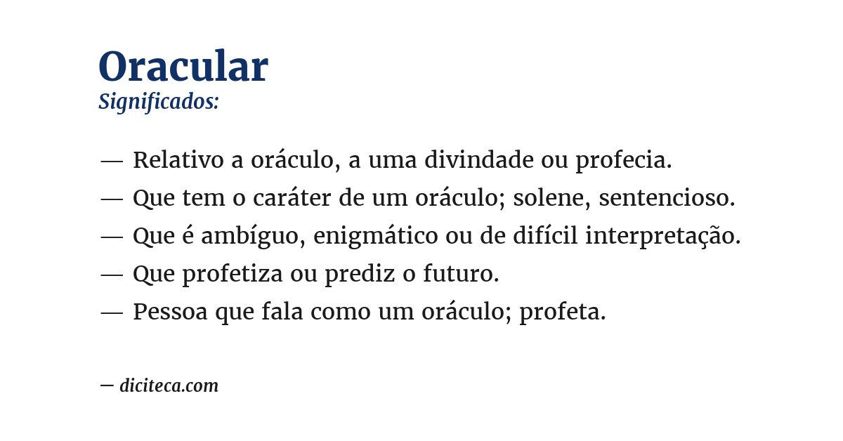 Significado de oracular