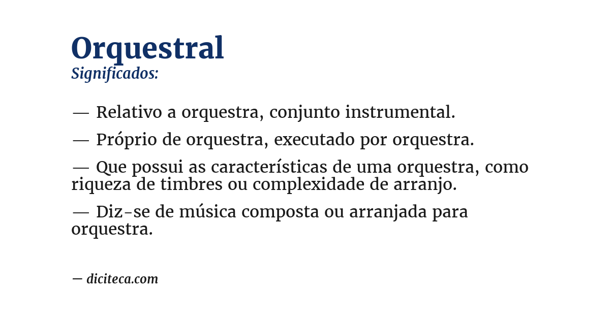Significado de orquestral