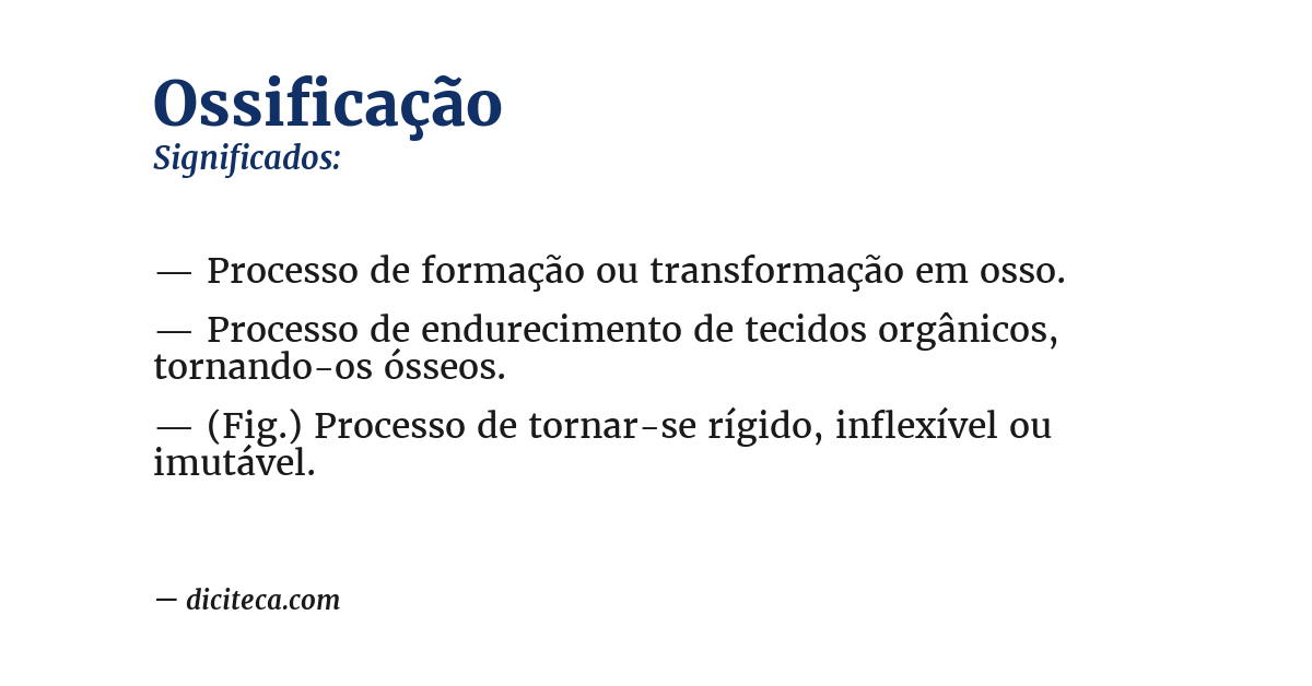 Significado de ossificação