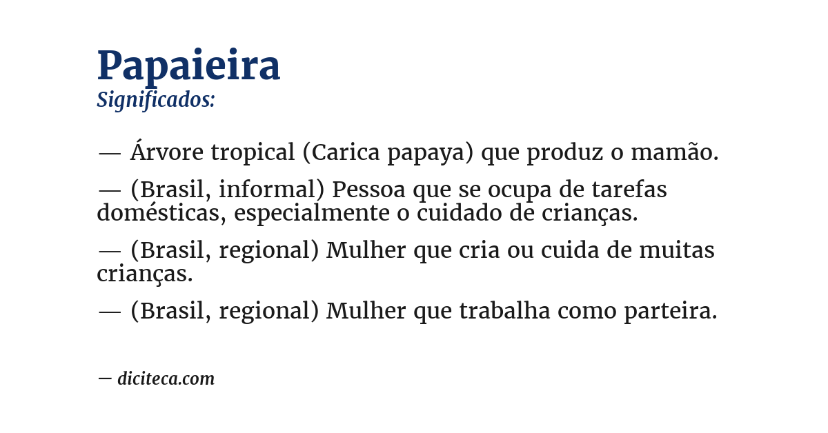 Significado de papaieira