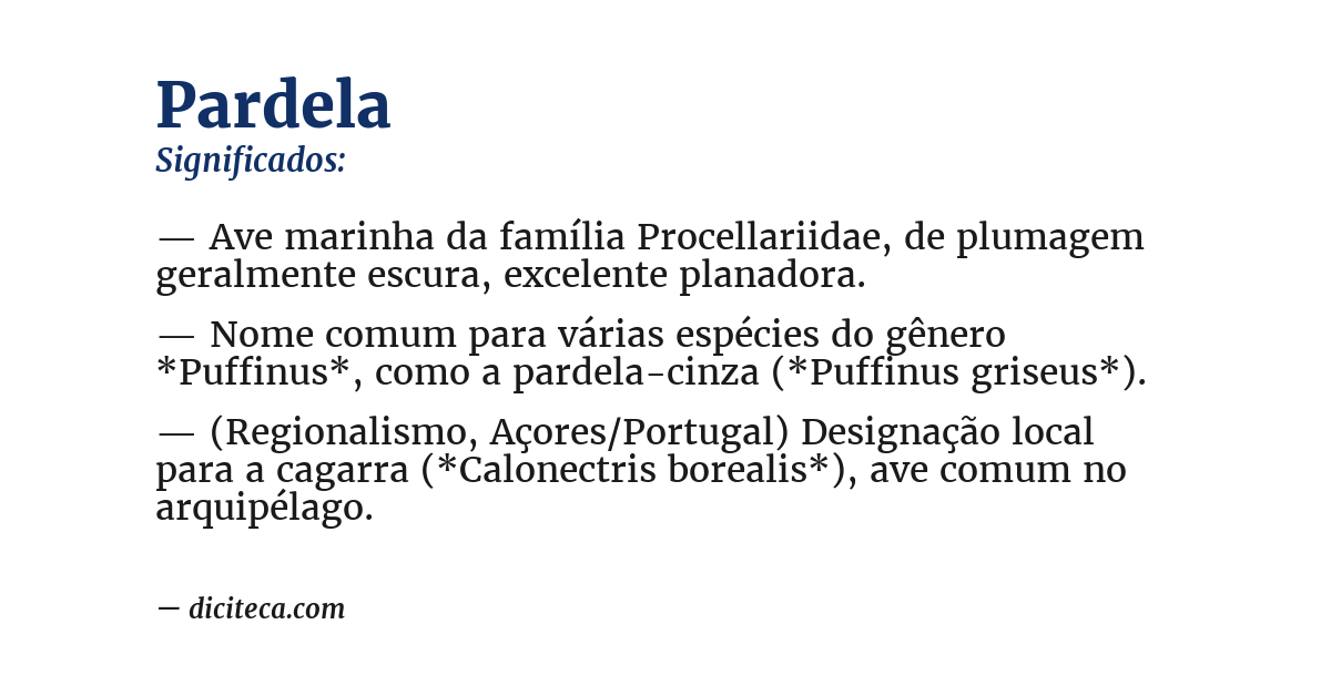 Significado de pardela