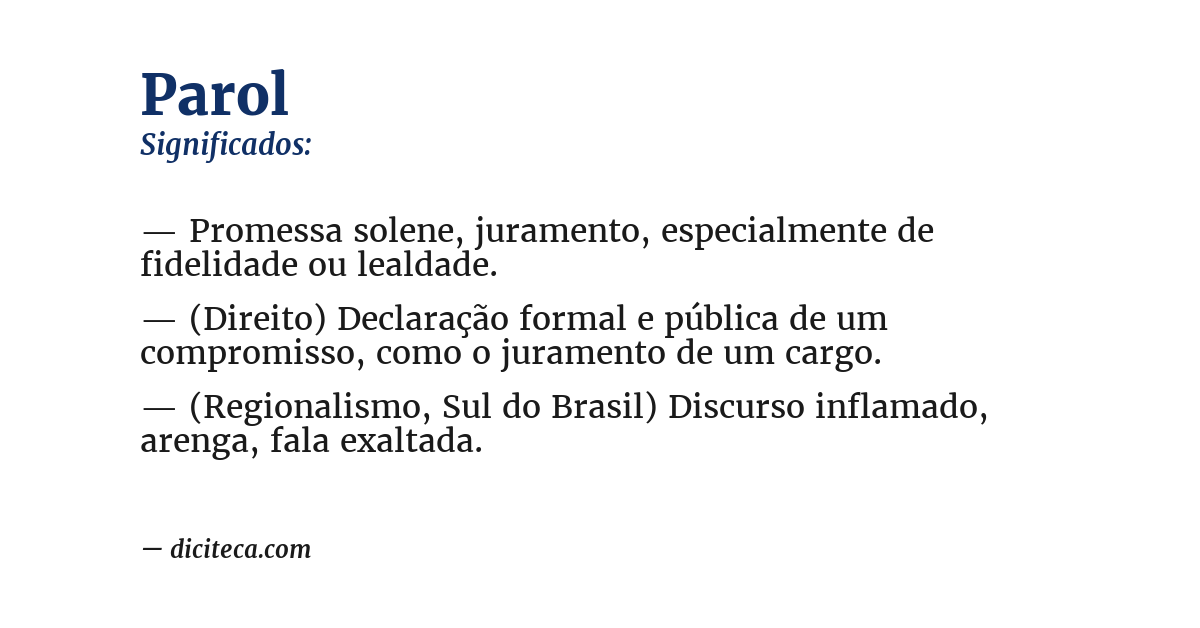 Significado de parol