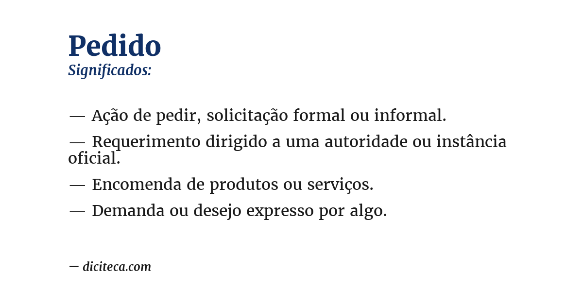 Significado de pedido