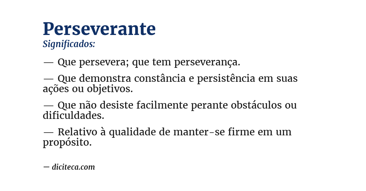 Significado de perseverante
