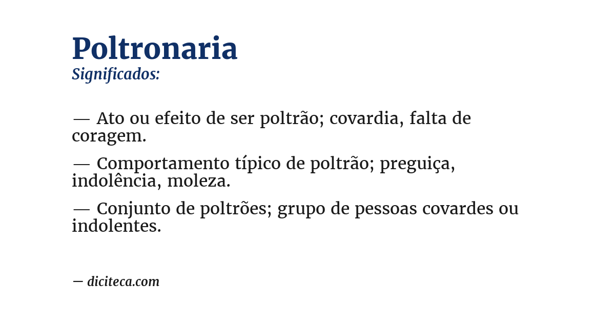Significado de poltronaria