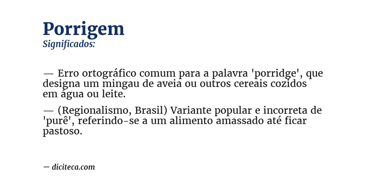 Significado de porrigem