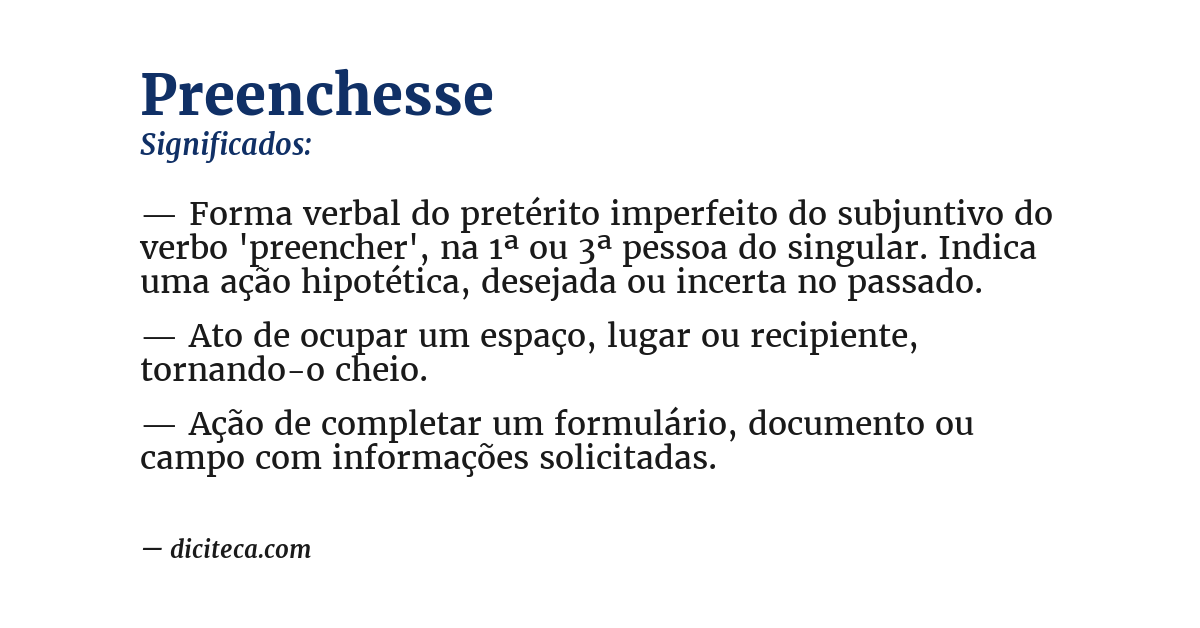 Significado de preenchesse
