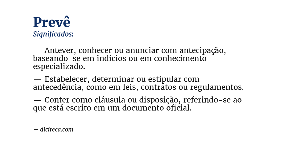Significado de prevê
