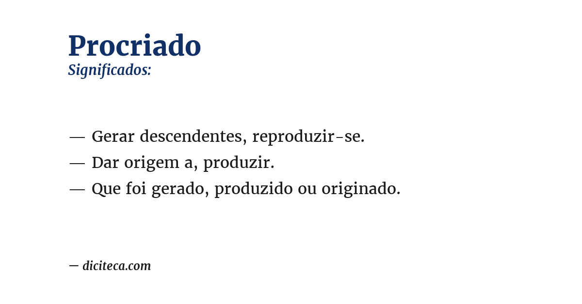Significado de procriado