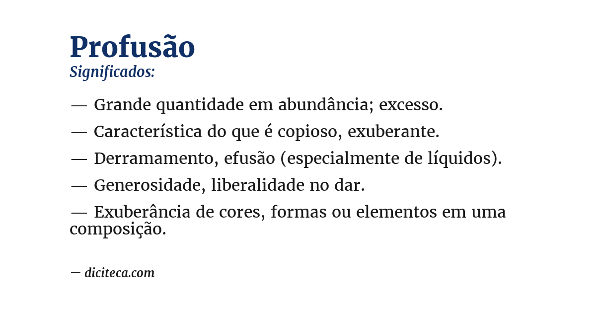 Significado de profusão