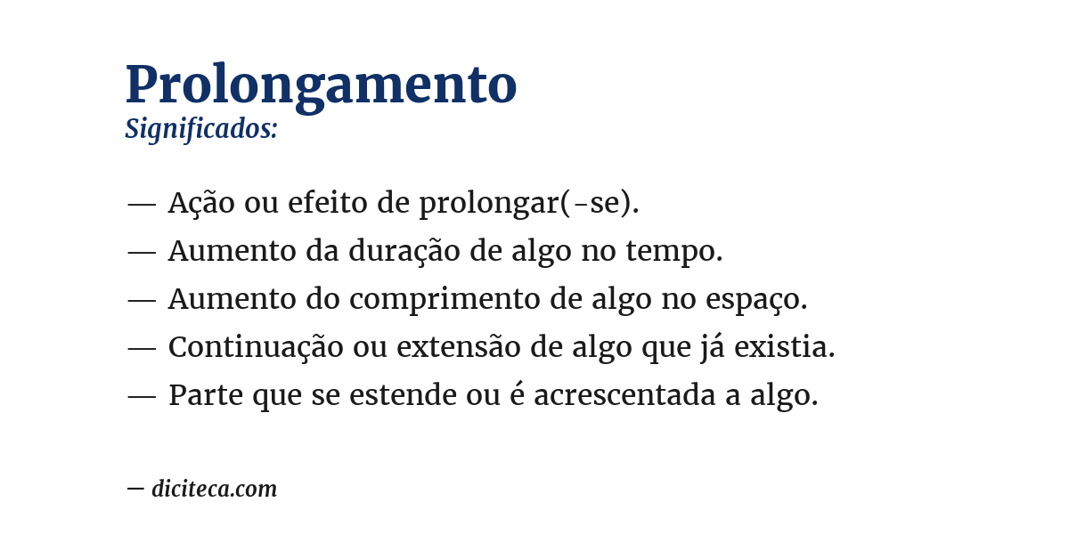 Significado de prolongamento