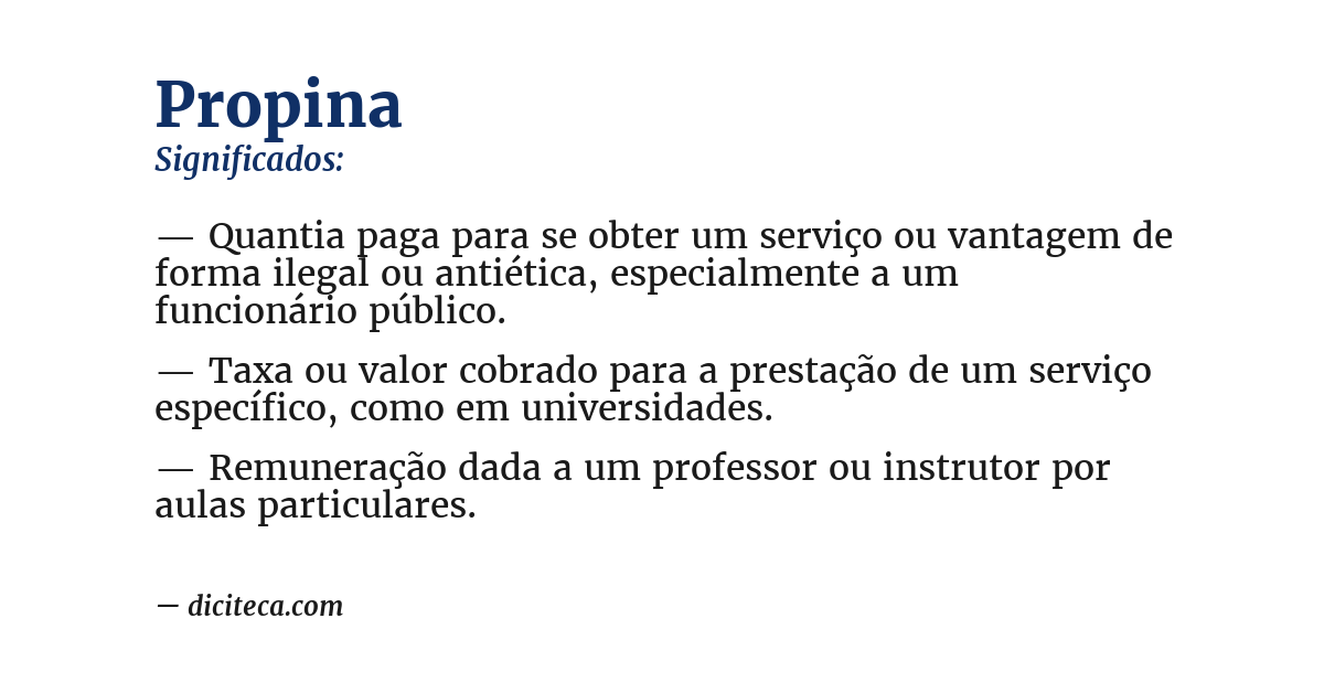 Significado de propina