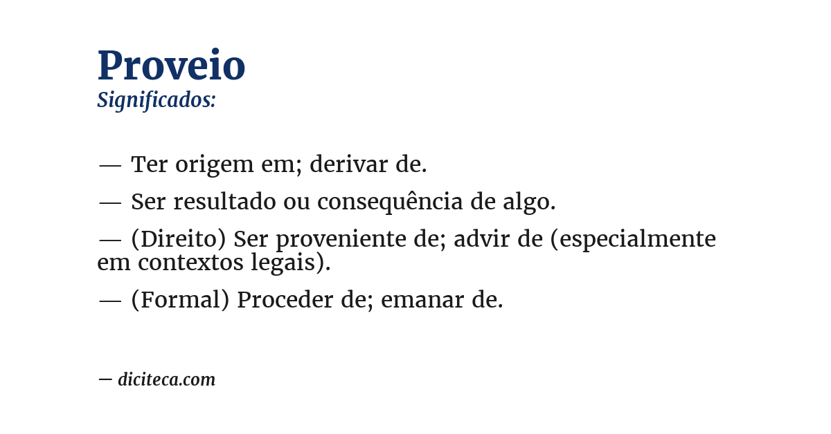Significado de proveio