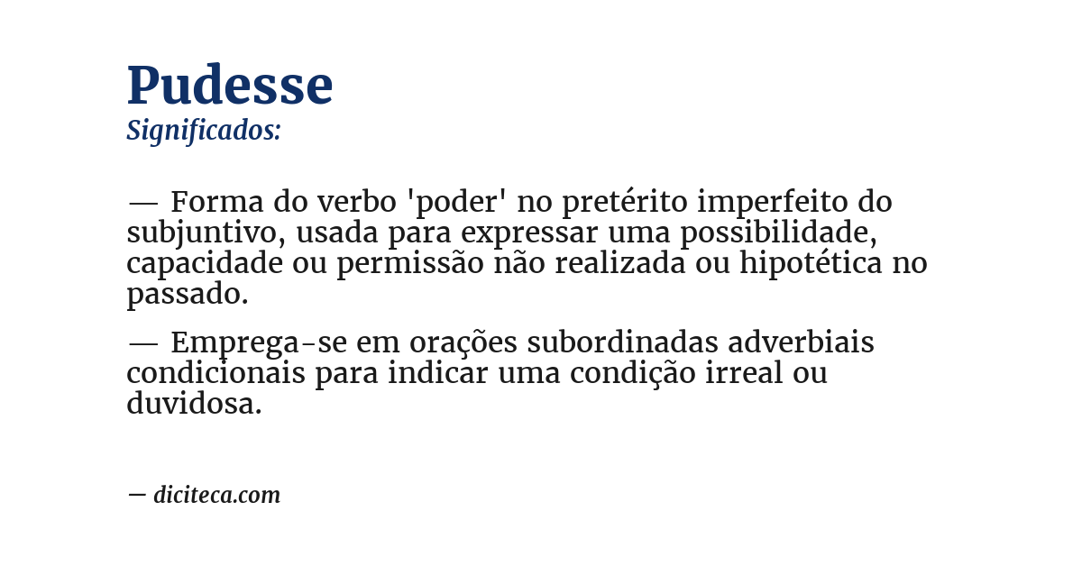 Significado de pudesse