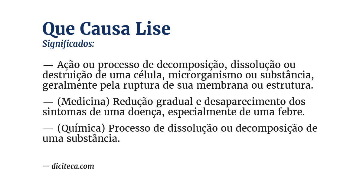 Significado de que causa lise