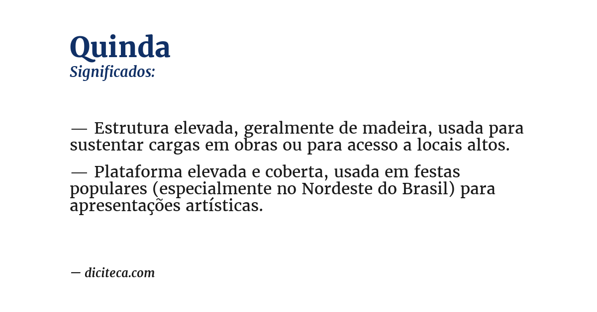 Significado de quinda