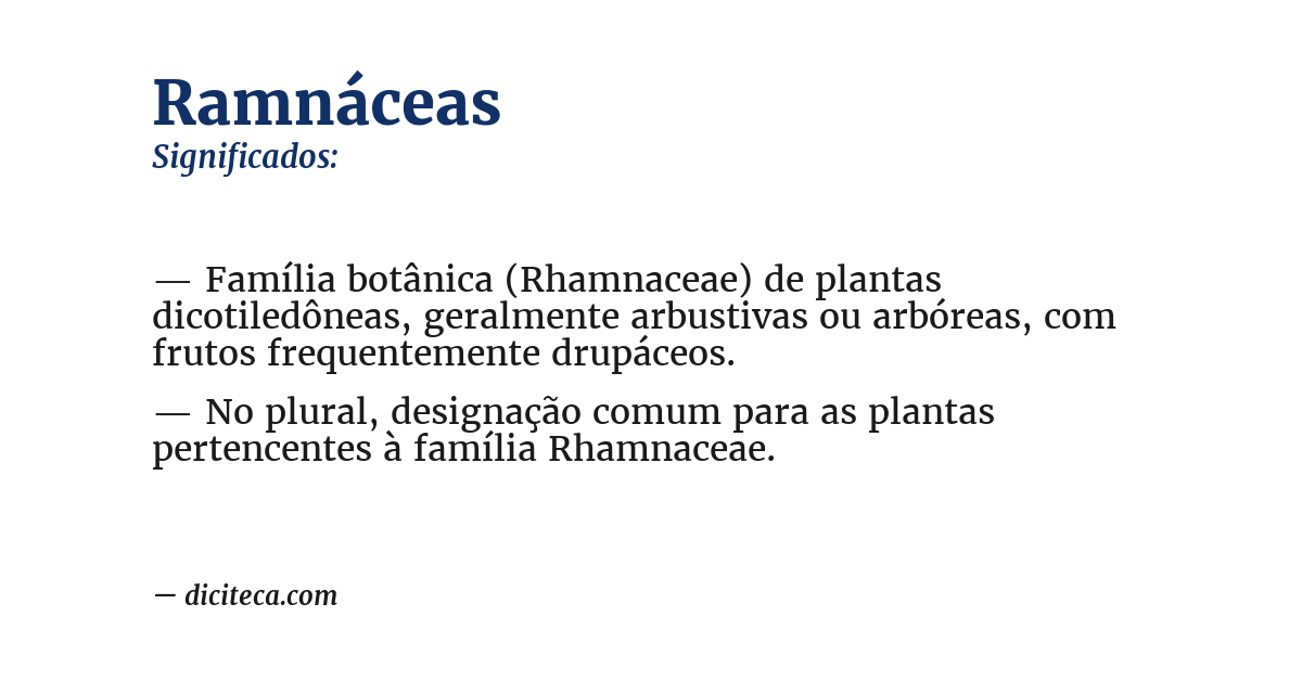 Significado de ramnáceas