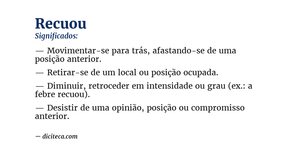 Significado de recuou