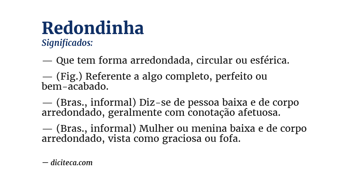 Significado de redondinha