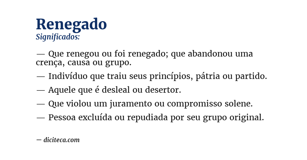 Significado de renegado