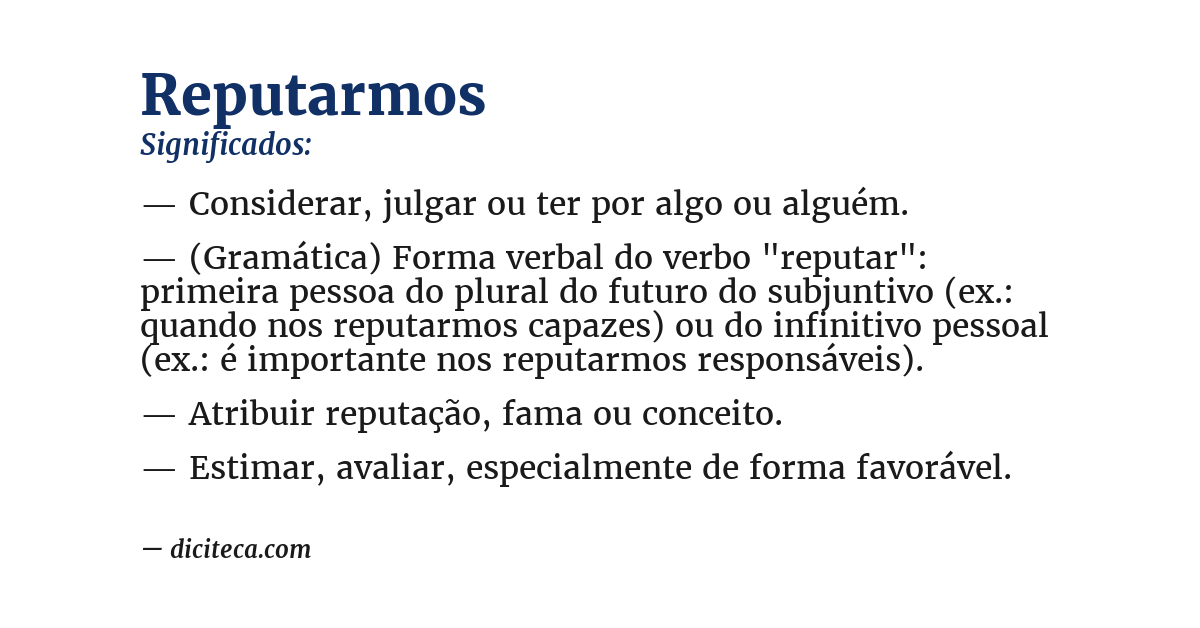 Significado de reputarmos