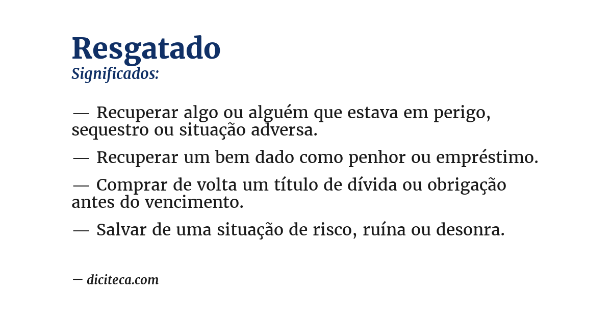 Significado de resgatado
