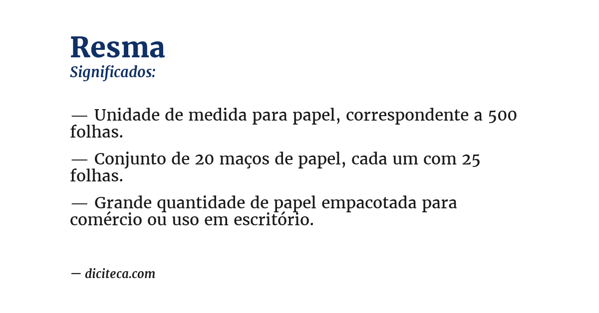 Significado de resma