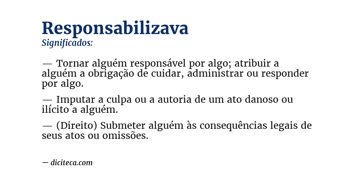 Significado de responsabilizava